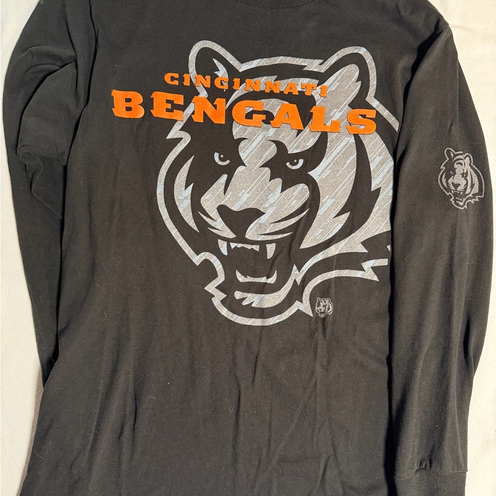NFL Cincinnati Bengals Black and Orange Long Sleeve Tee